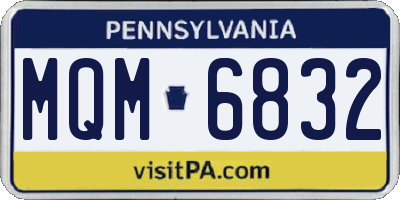 PA license plate MQM6832