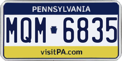 PA license plate MQM6835