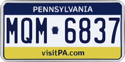 PA license plate MQM6837