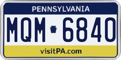 PA license plate MQM6840
