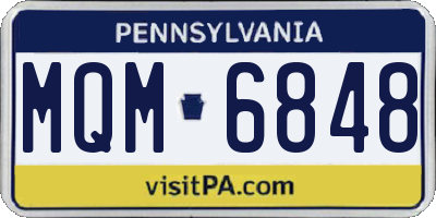 PA license plate MQM6848