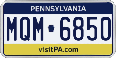 PA license plate MQM6850