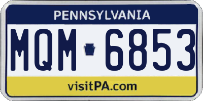 PA license plate MQM6853