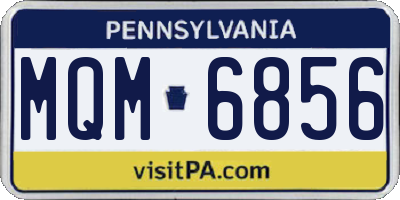PA license plate MQM6856