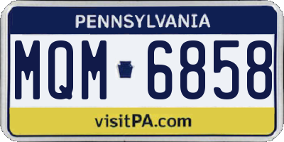 PA license plate MQM6858