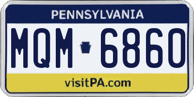 PA license plate MQM6860