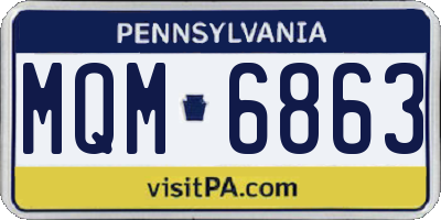 PA license plate MQM6863