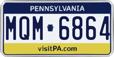 PA license plate MQM6864