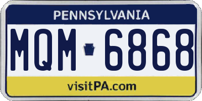 PA license plate MQM6868
