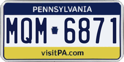 PA license plate MQM6871