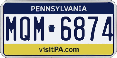 PA license plate MQM6874