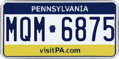 PA license plate MQM6875