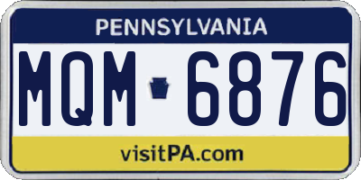 PA license plate MQM6876