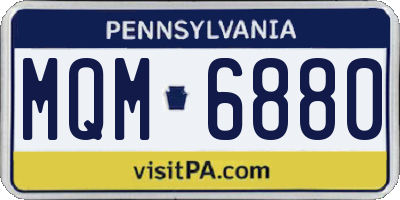 PA license plate MQM6880