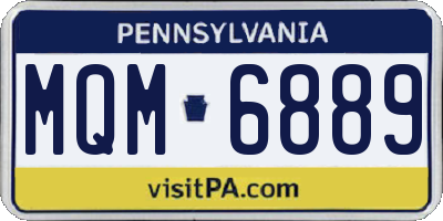 PA license plate MQM6889
