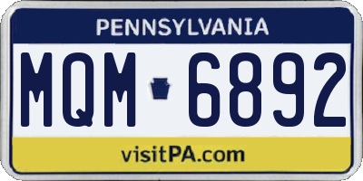 PA license plate MQM6892