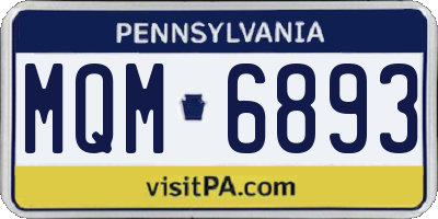 PA license plate MQM6893