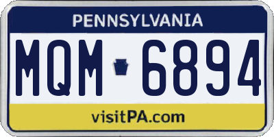 PA license plate MQM6894