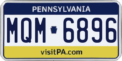 PA license plate MQM6896