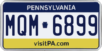 PA license plate MQM6899