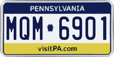 PA license plate MQM6901