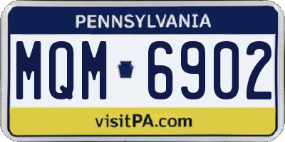 PA license plate MQM6902