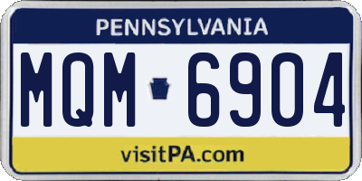 PA license plate MQM6904