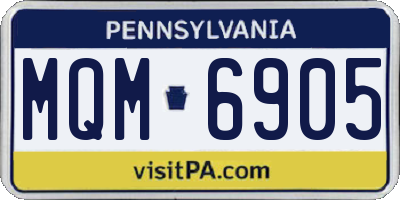 PA license plate MQM6905