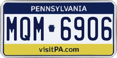 PA license plate MQM6906