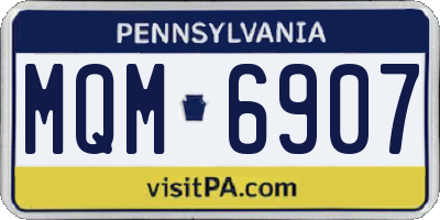 PA license plate MQM6907