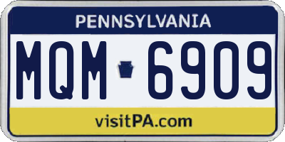 PA license plate MQM6909