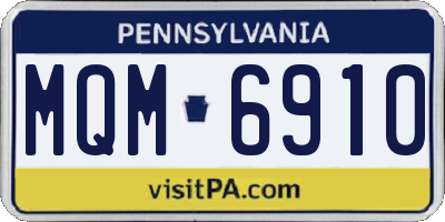 PA license plate MQM6910
