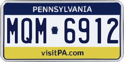PA license plate MQM6912