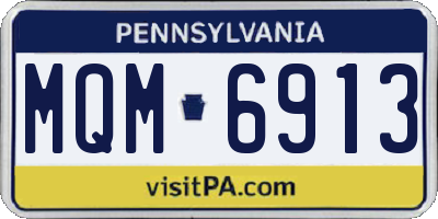 PA license plate MQM6913
