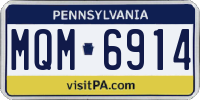 PA license plate MQM6914
