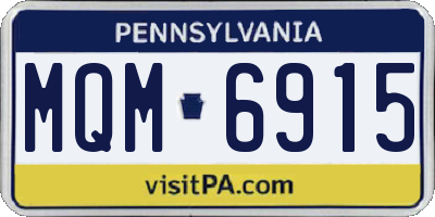 PA license plate MQM6915