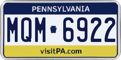 PA license plate MQM6922