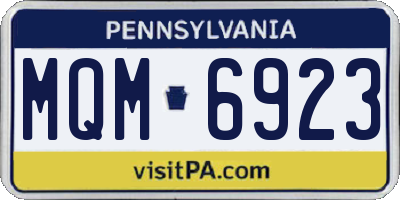 PA license plate MQM6923