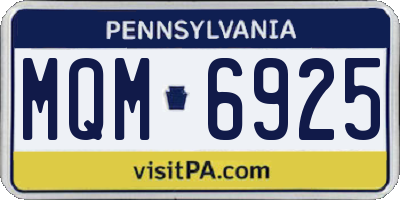 PA license plate MQM6925