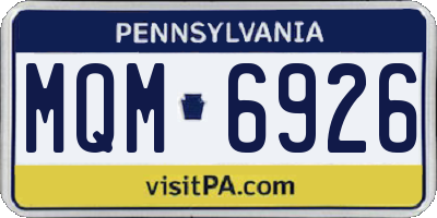 PA license plate MQM6926