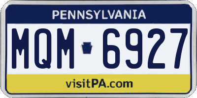 PA license plate MQM6927