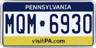 PA license plate MQM6930