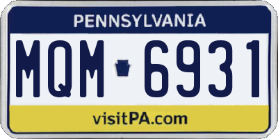 PA license plate MQM6931