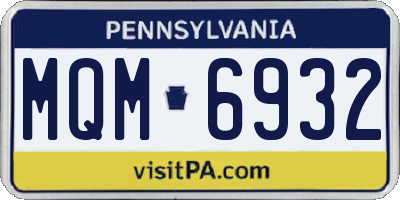 PA license plate MQM6932
