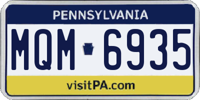 PA license plate MQM6935