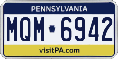 PA license plate MQM6942