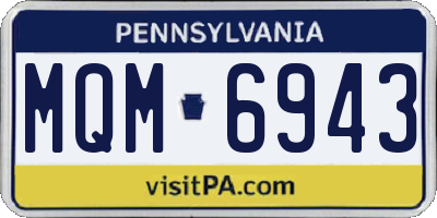 PA license plate MQM6943