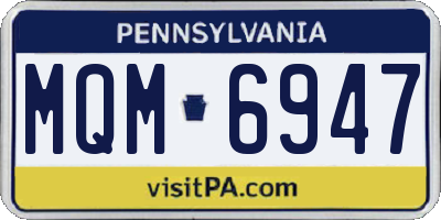 PA license plate MQM6947