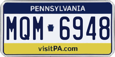 PA license plate MQM6948