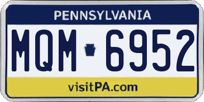 PA license plate MQM6952